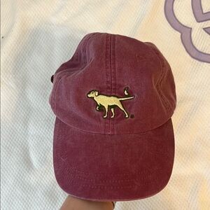 Bird Dog Bay Maroon Hat with Gold Dog Embroidery